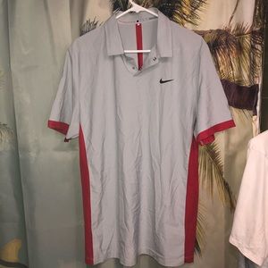 Nike tiger woods collection gold shirt polo grey L